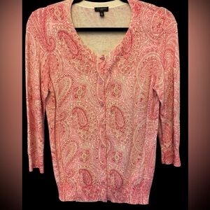 Talbots sweater beaded paisley MP